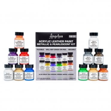 Acrylic Leather Paint - Metallic & Pearlescent Kit (12)