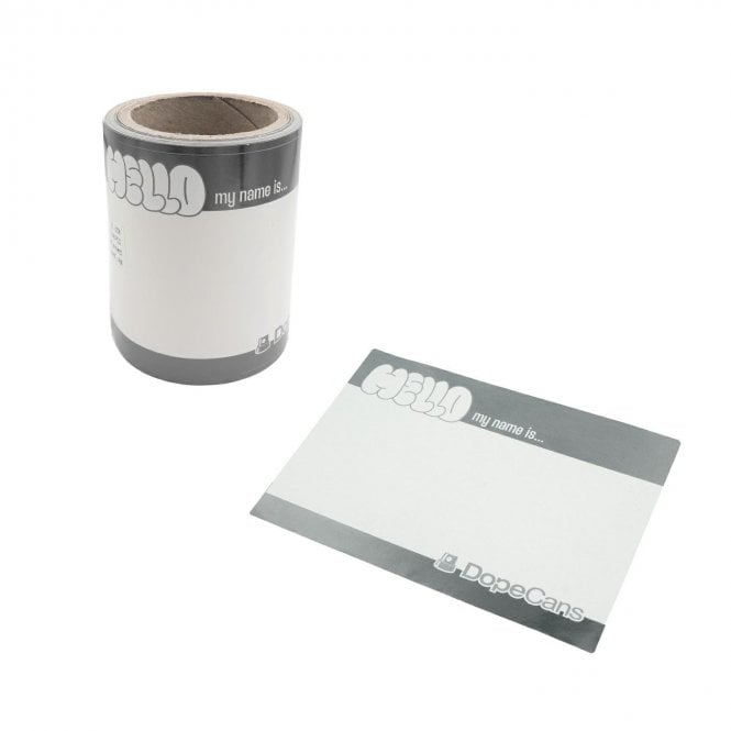 Dope Hello My Name Is Stickers - Metallic Silver (100)