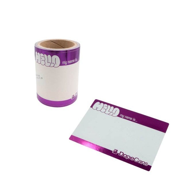 Dope Hello My Name Is Stickers - Metallic Violet (100)