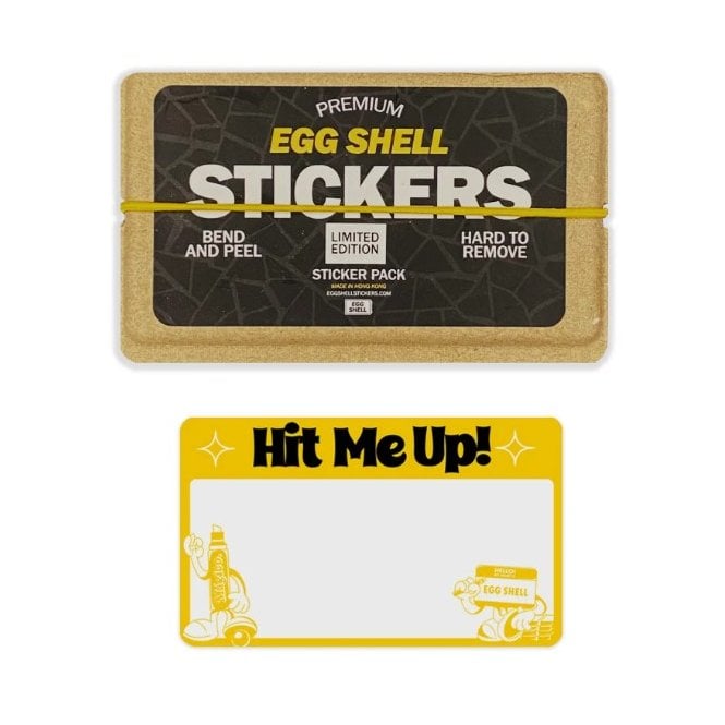 Egg Shell Stickers Hit Me Up