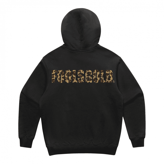 Cracked Leopard - Pullover Hoodie - Black