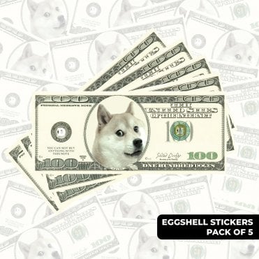100 Doge Bill - Pack of 5 Eggshell Stickers