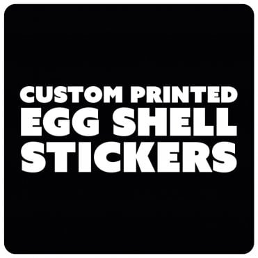 100x100mm (XXL) Custom Printed Egg Shell Stickers (Qty 100)