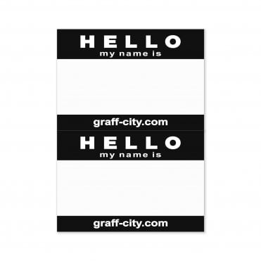 Black "Hello My Name Is" Stickers