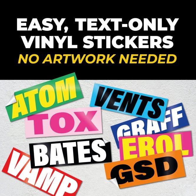 Graff-City Custom Stickers - Plain Text (Qty 100)