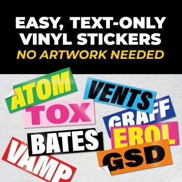 Custom Stickers - Plain Text (Qty 100)