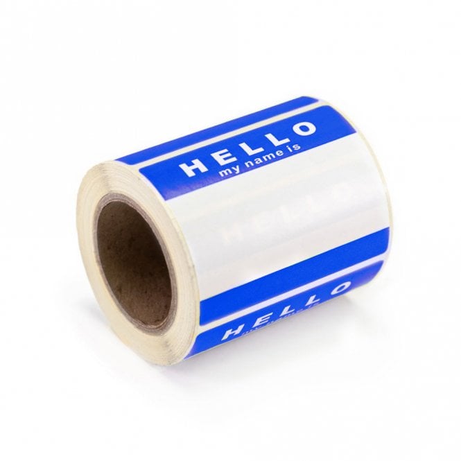 'Hello My Name Is' Stickers - Blue (250)