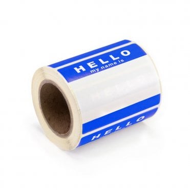 'Hello My Name Is' Stickers - Blue (250)