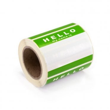 'Hello My Name Is' Stickers - Green (250)