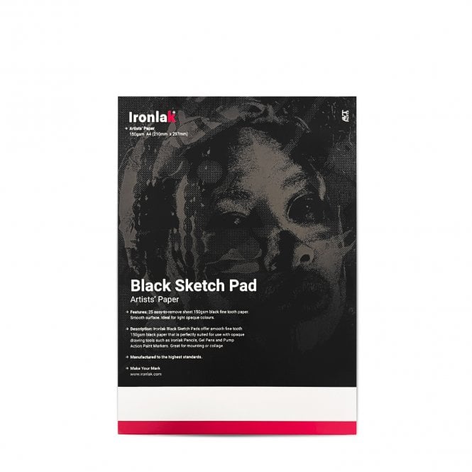 Ironlak Artists' Paper - Black Sketch Pad A4