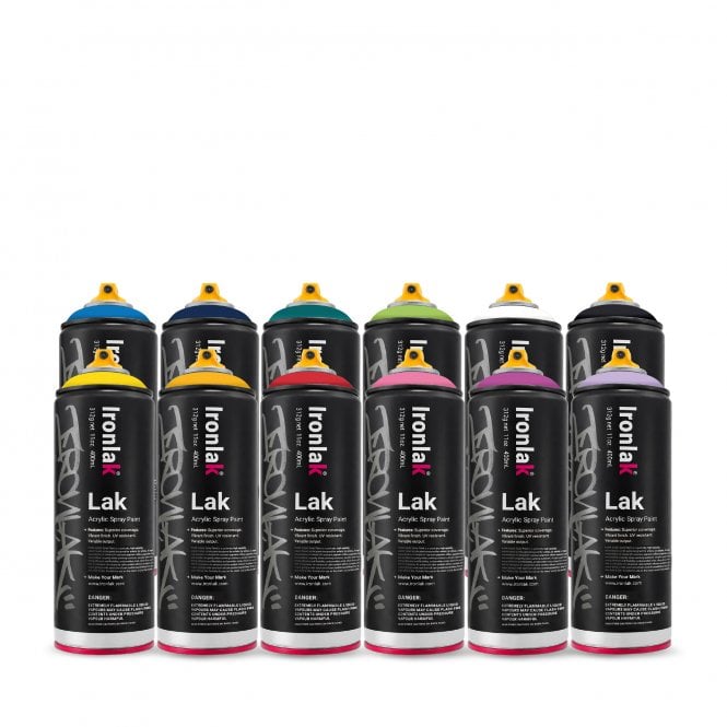 Ironlak Spray Paint - 12 Pack