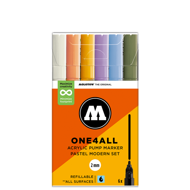 Molotow One4All 127HS Pastel Modern Set - 2mm Round Tip (6)