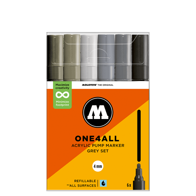 Molotow One4All 227HS Grey Set - 4mm Round (6)