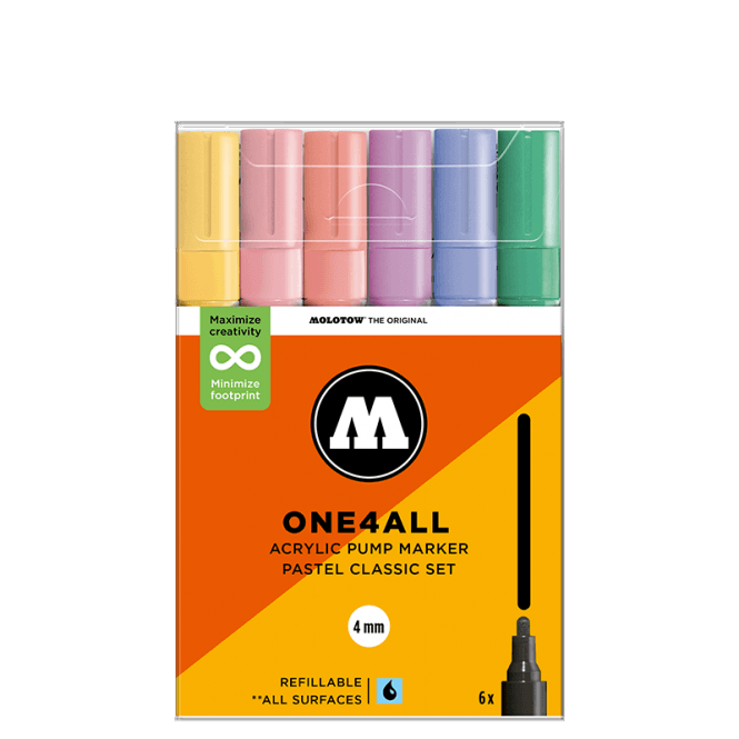Molotow One4All 227HS Pastel Classic Set - 4mm Round (6)