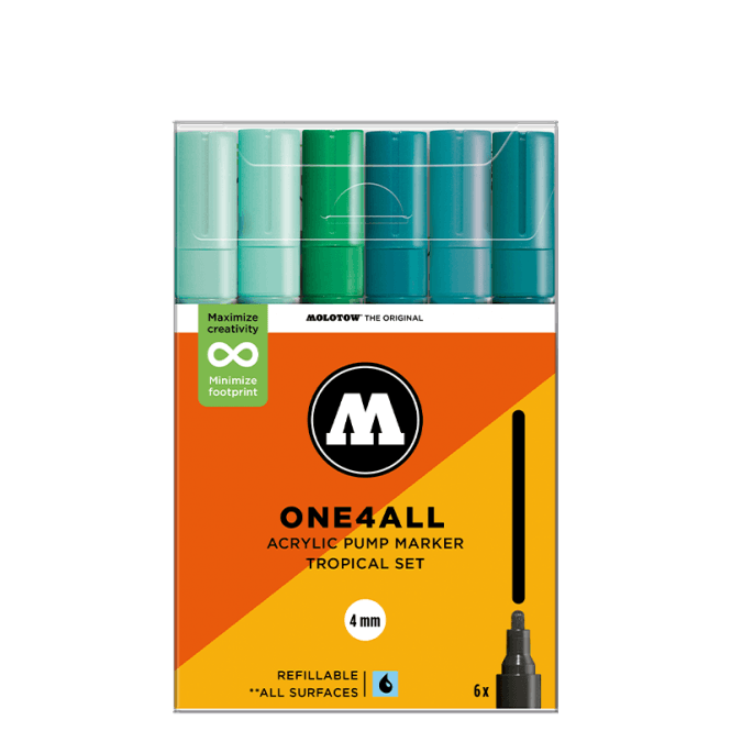Molotow One4All 227HS Tropical Set - 4mm Round Tip (6)
