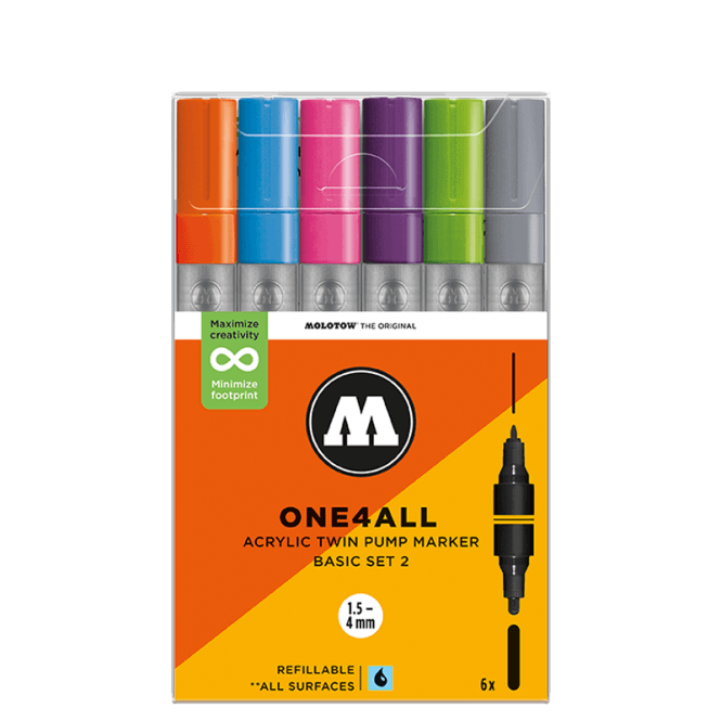 Molotow One4All Acrylic Twin Pump Marker Basic Set 2 (6)