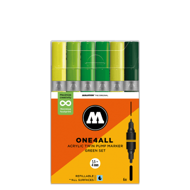 One4All Acrylic Twin Pump Marker - Green Set (6)