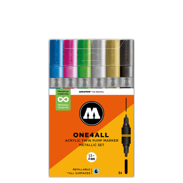 One4All Acrylic Twin Pump Marker - Metallic Set (6)