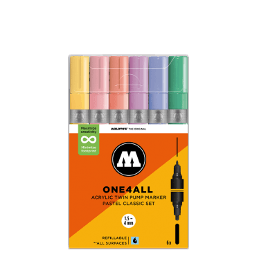 One4All Acrylic Twin Pump Marker - Pastel Classic Set (6)
