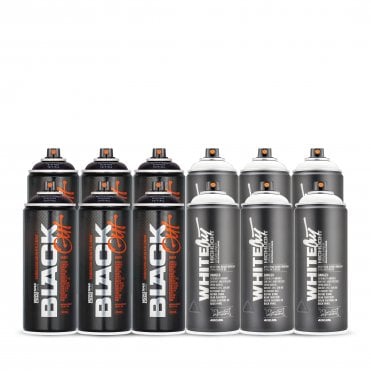 Blackout & Whiteout Spray Paint Bundle (12)