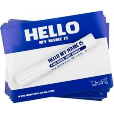 Blue Hello My Name Is Stickers