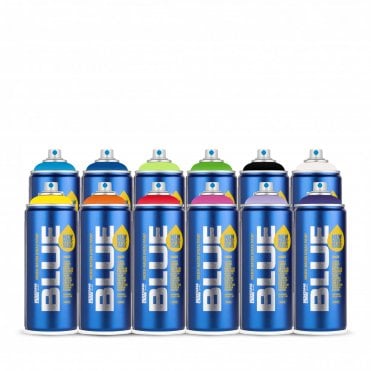 BLUE Water Based Spray Paint 12 Pack