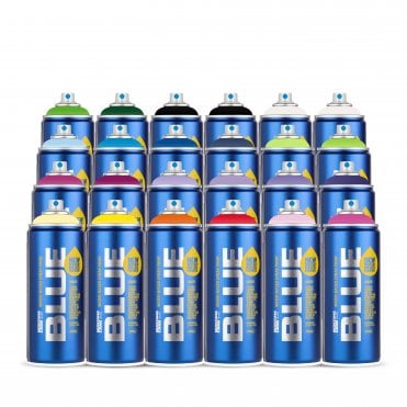 BLUE Water Based Spray Paint 24 Pack