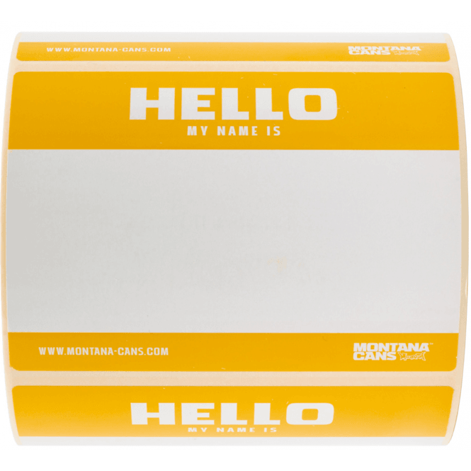 Montana 'Hello My Name Is' Sticker Roll - Yellow