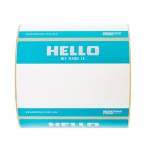 'Hello My Name Is' Stickers (500) - Teal