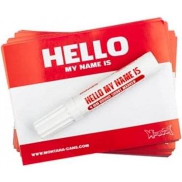 Red Hello My Name Is Stickers