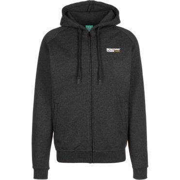Typo Logo Zip Hooded Sweater - White/Orange Logo