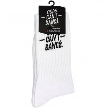 Cops Can't Dance Socks - White