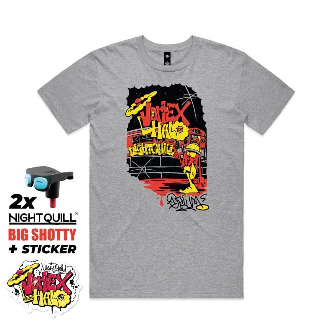 Night Quill Vortex Halo x OPIUM 1 T-Shirt - Grey