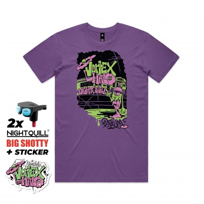 Night Quill Vortex Halo x OPIUM 1 T-Shirt - Purple