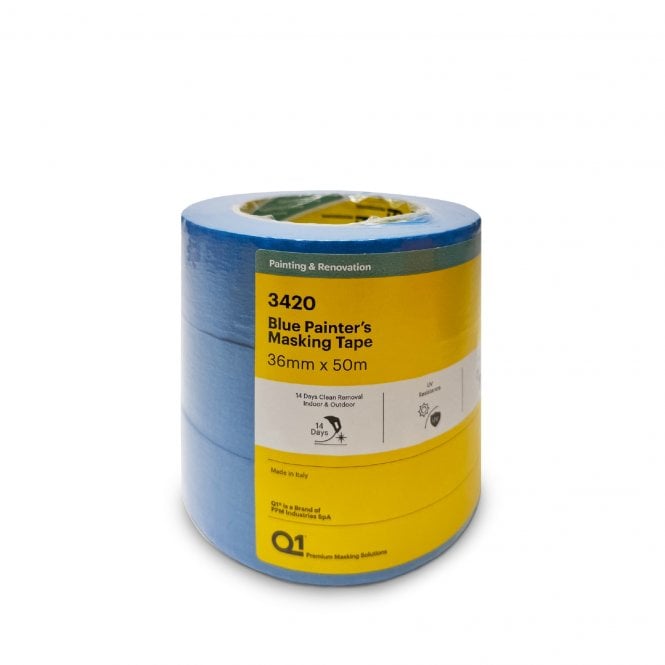 Q1 Tapes Blue Painter's Masking Tape -36mm 3 Pack