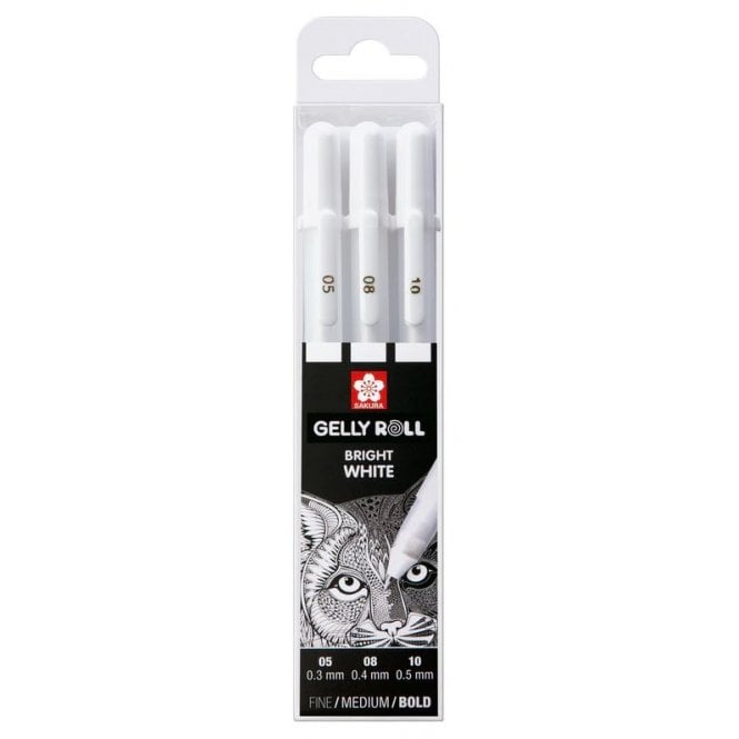 Sakura Gelly Roll - Bright White - Fine/Medium/Bold (3)