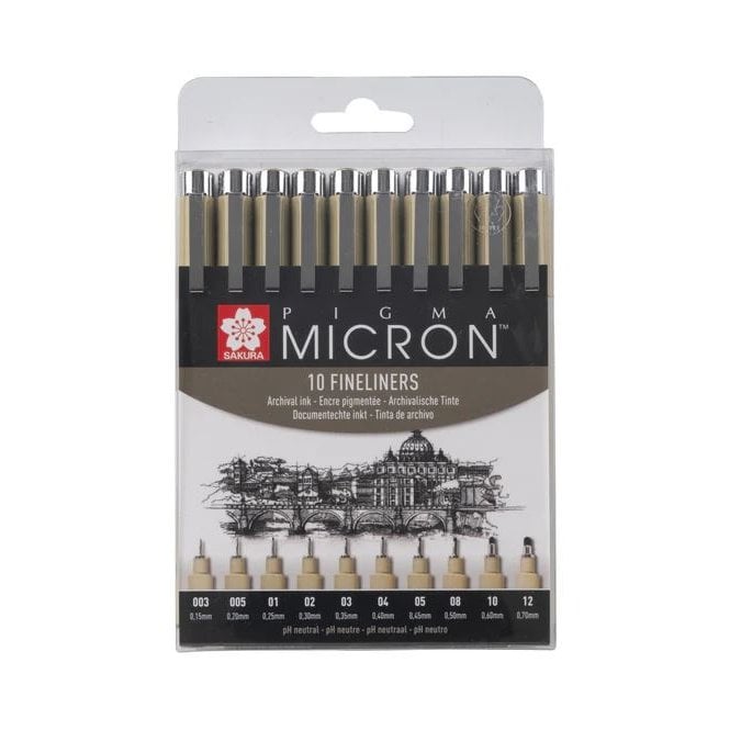 Sakura Pigma Micron 10 Fineliner Set