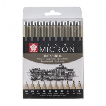 Pigma Micron 10 Fineliner Set