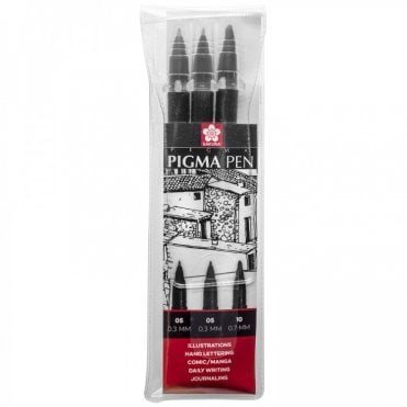 Pigma Pen Black Set of 3