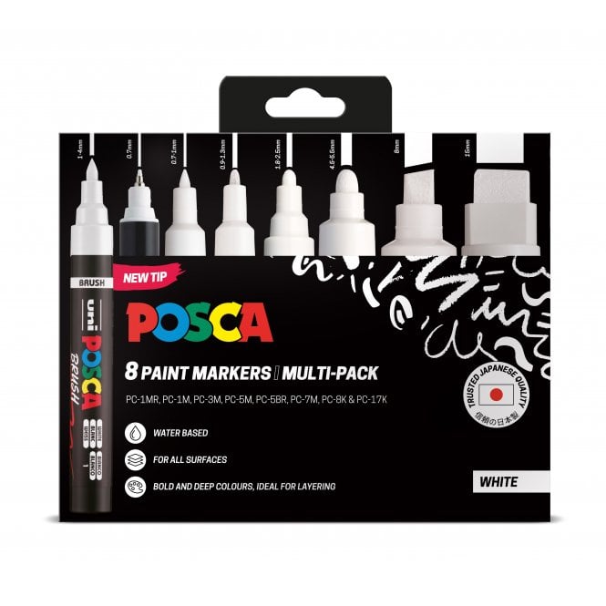 Uni Posca Multipack - White