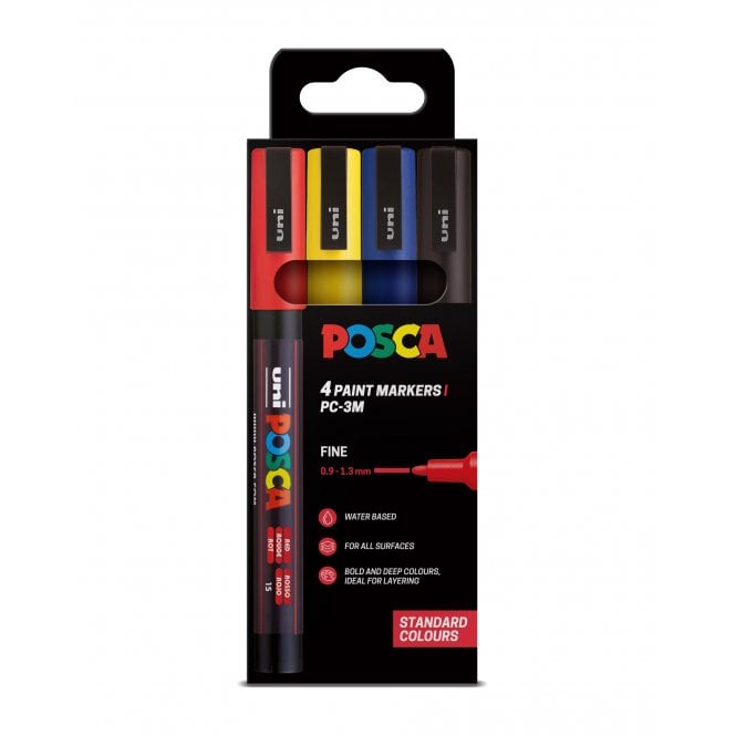 Uni Posca PC-3M 4 Standard Colours