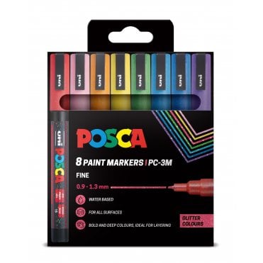 Posca PC-3M 8 Glitter Colours