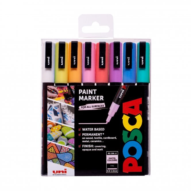 Uni Posca PC-3M 8 Pastel Colours