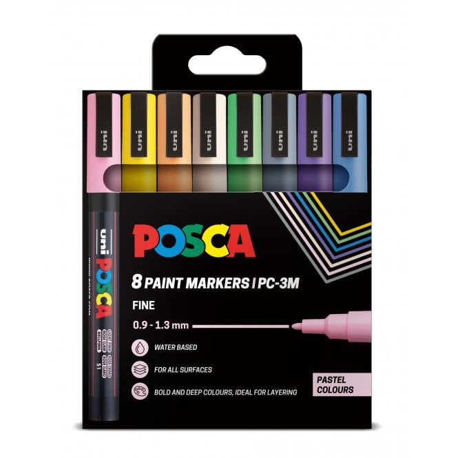 Uni Posca PC-3M 8 Pastel Colours