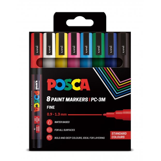 Uni Posca PC-3M 8 Standard Colours