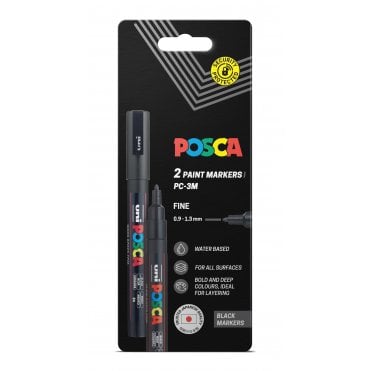 Posca PC-3M Black - 2 Pack