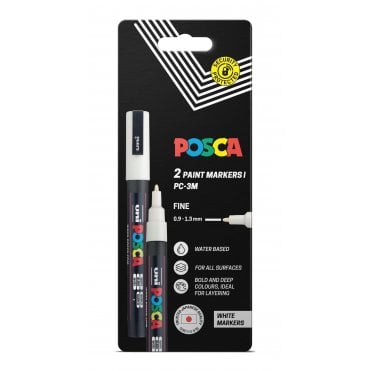 Posca PC-3M White - 2 Pack