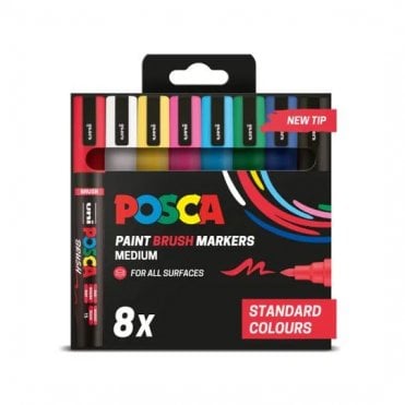 Posca PC-5BR (1-4mm Brush) 8 Standard Colours