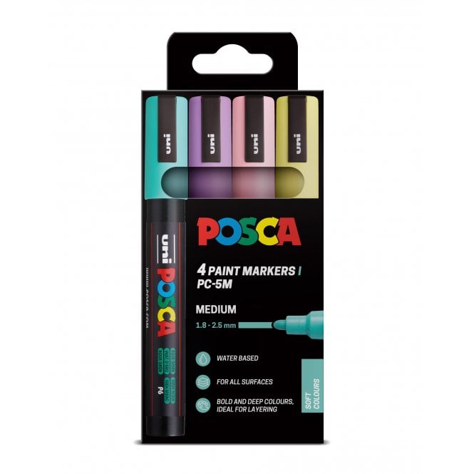 Uni Posca PC-5M 4 Soft Colours