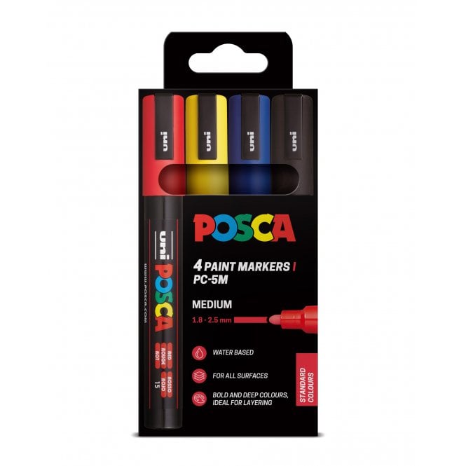 Uni Posca PC-5M 4 Standard Colours